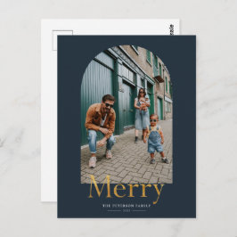 Gold Merch Arch Frame Foto Weihnachtskarte Postkarte