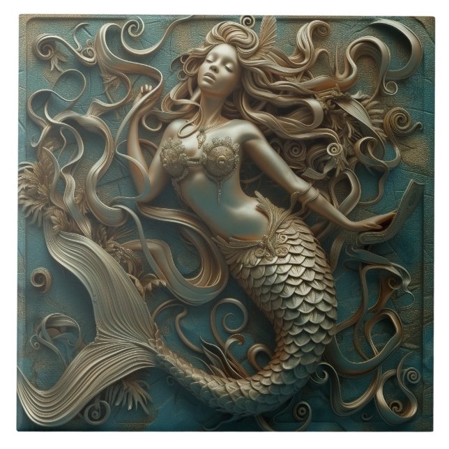 Gold Mermaid Luxury Marine Fliese (Vorderseite)