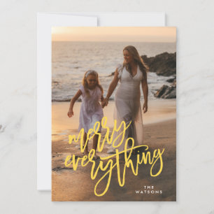 Gold Merry Alles Foto Feiertagskarte