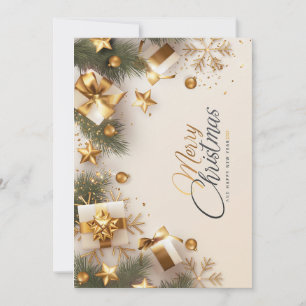 Gold Merry Christmas card Feiertagskarte