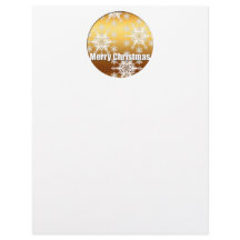 Gold Merry Christmas Snowflakes -