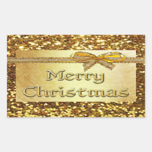 Gold Merry Christmas Sticker