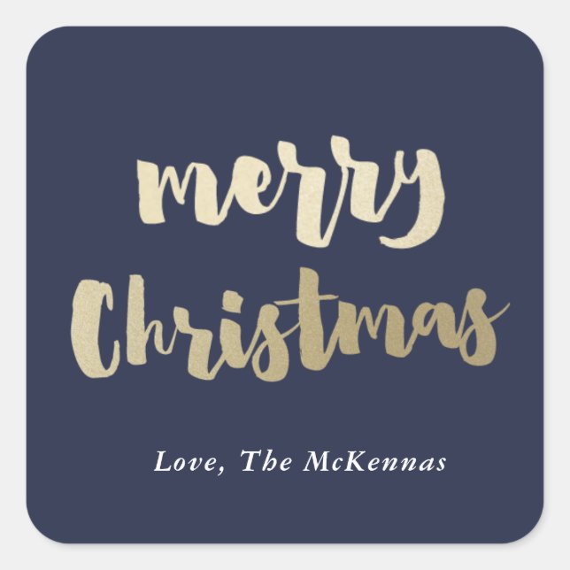 Gold Merry Christmas sticker Foil (Vorderseite)