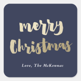 Gold Merry Christmas sticker Foil