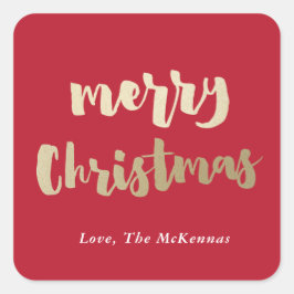 Gold Merry Christmas sticker Foil
