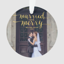 GOLD MERRY & VERHEIRATET | FOTO HOLIDAY ORNAMENT