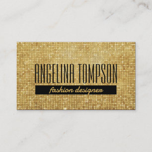 Gold Metal Muster Fashion Blogger Design Experte Visitenkarte