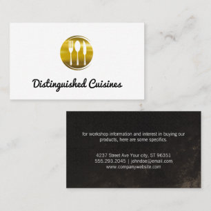 Gold Metal Silverware Logo Visitenkarte