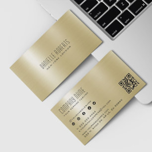 Gold Metall Edelstahl Textur QR Code Visitenkarte