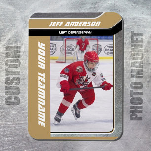 Gold Metall Eishockey Foto Magnet