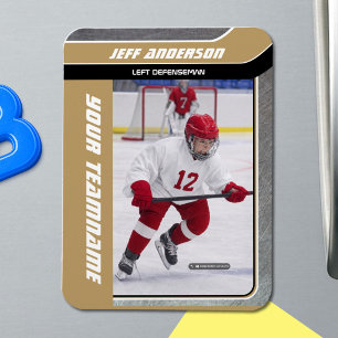 Gold Metall Eishockey Foto Magnet