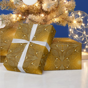 Gold-Metall-Fraktal-Design Geschenkpapier