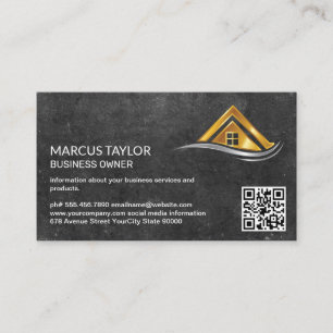 Gold Metall Haus Logo Immobilien Visitenkarte