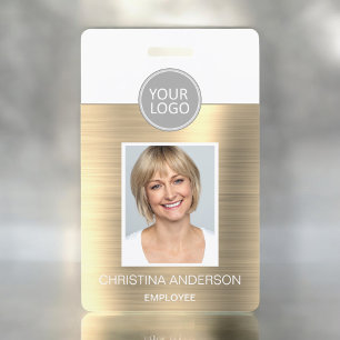 Gold Metall Mitarbeiter Name Logo Foto Corporate Ausweis