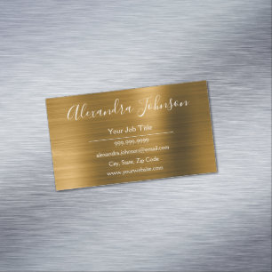 Gold Metallfolie Modern und Elegant Magnetische Visitenkarte