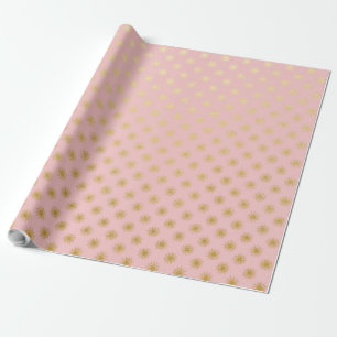 Gold Metallfolie Polka Dots Rosa Rose Moderne Geschenkpapier