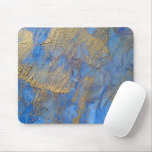 Gold-Metallic-Abstrakt auf blau Mousepad
