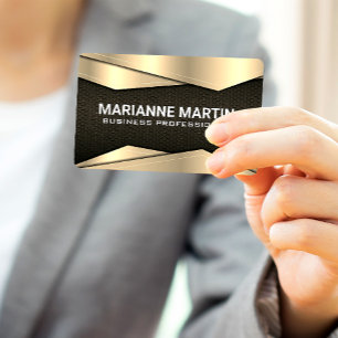Gold Metallic   Black Metallic Visitenkarte