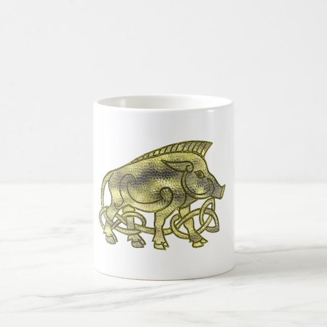 Gold Metallic Celtlic  Hog or Boar Mug Kaffeetasse (Mittel)
