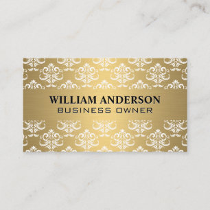 Gold Metallic   Damask Muster Rabattkarte