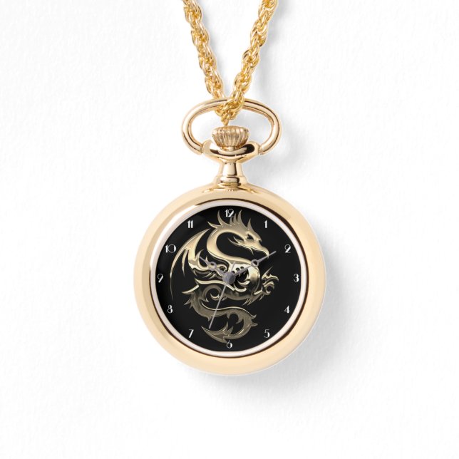 Gold Metallic Dragon Armbanduhr (Vorderseite)