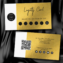 Gold Metallic Foil Business Logo QR Loyalität Visitenkarte