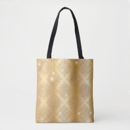 Gold Metallic Foil & Glitzer Glam Filigree Muster