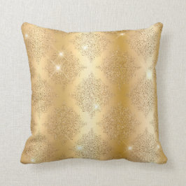 Gold Metallic Foil & Glitzer Glam Filigree Muster Kissen