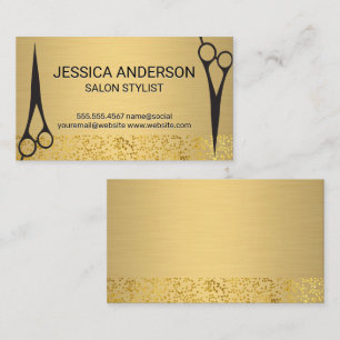Gold Metallic   Goldfolie   Salon Scissors Visitenkarte