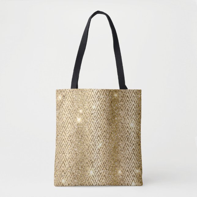 Gold Metallic Gradient & Glitzer Glam Art Deco (Vorderseite)