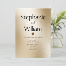 Gold Metallic Heart Moderne Elegante Hochzeit