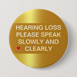 Gold-Metallic-Hörverlust 3"-Taste Button