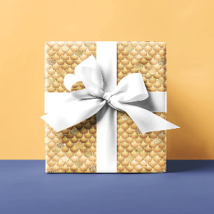 Gold Metallic Look Mermaid Scales Geschenkpapier