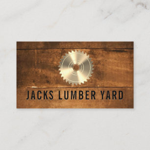 Gold Metallic Lumber Saw   Holzplatte Visitenkarte