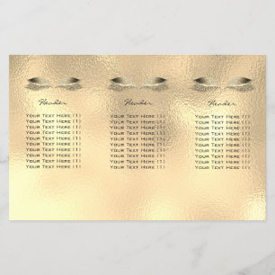 Gold Metallic Makeup Eyes Lashes DL 3 Packungsbeil Flyer
