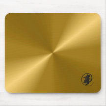 Gold Metallic mit Maus Logo Gel Mousepad