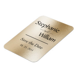 Gold Metallic Modernes Elegant Save the Date stilv Magnet