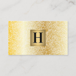 Gold-Metallic-Monogramm White Gold Textur Visitenkarte