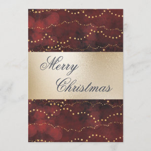 Gold Metallic Red Elegant Frohe Weihnachtsfeiertag Feiertagskarte