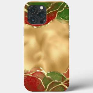 Gold Metallic Red Green Alcohol Ink Holiday Case-Mate iPhone Hülle