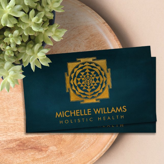 Gold Metallic Sri Yantra / Sri Chakra Business Visitenkarte (Von Creator hochgeladen)