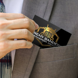 Gold Metallic Truck Logo | Schwarzer Glanz Visitenkarte