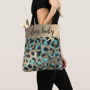 Gold Metallic Turquoise Leopard Boss Lady