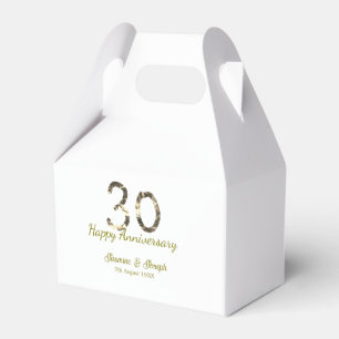 Gold Metallisch 30. Glücklicher Jahrestag Name hin Geschenkschachtel