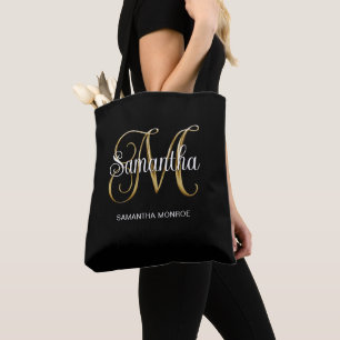 Gold Metallisch Lockig Signature M Monogramm Schwa