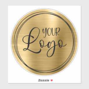 Gold Metallisch und Schwarzes Logo Promo Aufkleber