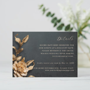 Gold Metallische Blume Hochzeitskarte RSVP Karte
