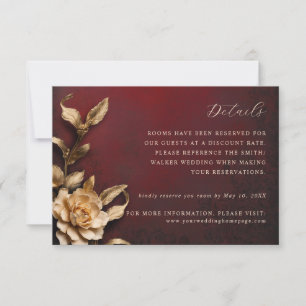 Gold Metallische Blume Hochzeitskarte RSVP Karte