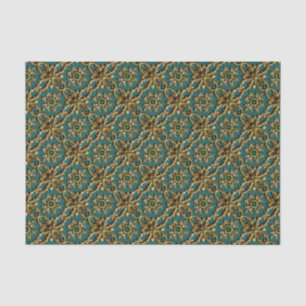 Gold Metallische florale Art Nouveau Nahtloses Mus Seidenpapier