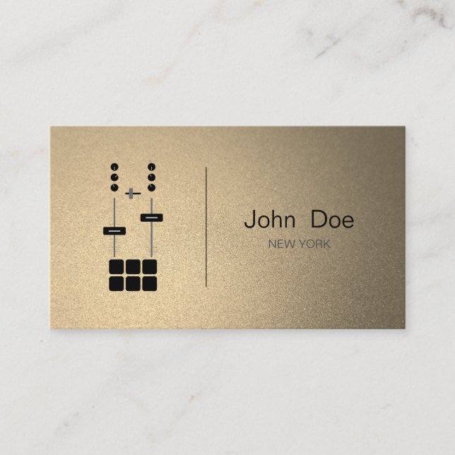 Gold-Metallische Imitat | Beruflich DJ Visitenkarte (Vorderseite)